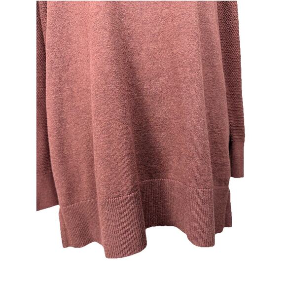 Loft Women's Brown Sweater Tunic Sz L Pullover Long Waffle Knit Sleeves - Picture 4 of 10